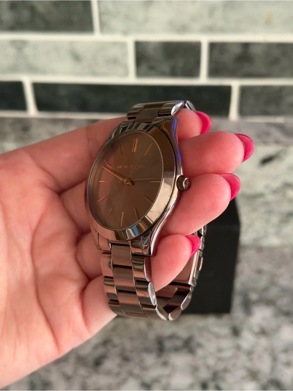 Michael Kors Rose Gold Tone Women's Bracelet Watch with Light Dial